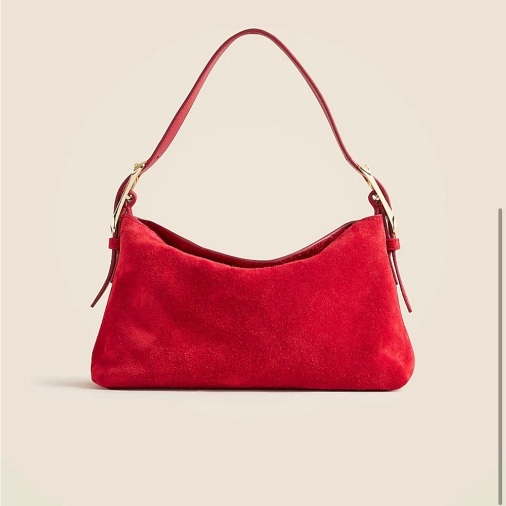 NWOT J. Crew Berkeley small shoulder bag in Radiant Red with suede